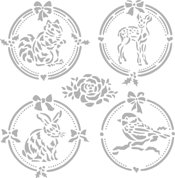 Image du produit Stamperia Pochoir "animaux de la forêt