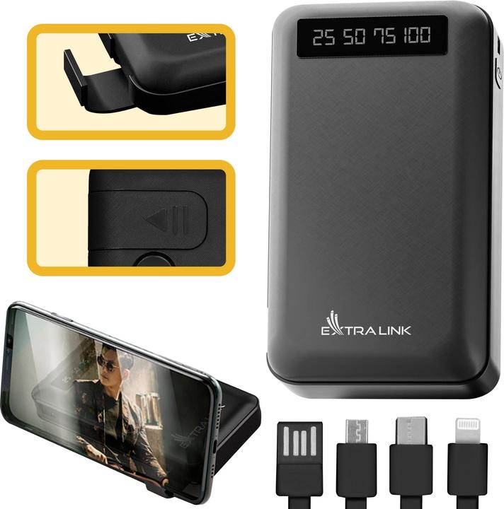Actual product image Extralink EX.19607 power bank Lithium Polymer (LiPo) Black (10000 mAh, 10 W, 37 Wh)