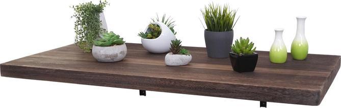 Produktbild Swisshandel24 Wandtisch HWC-H48, Wandklapptisch Wandregal Tisch, klappbar Massiv-Holz 120x60cm shabby braun