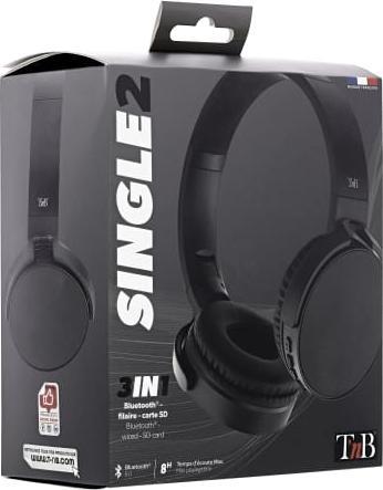 Image du produit T'nB TNB Casque bluetooth Single 2 Noir (8 h, Filaire)