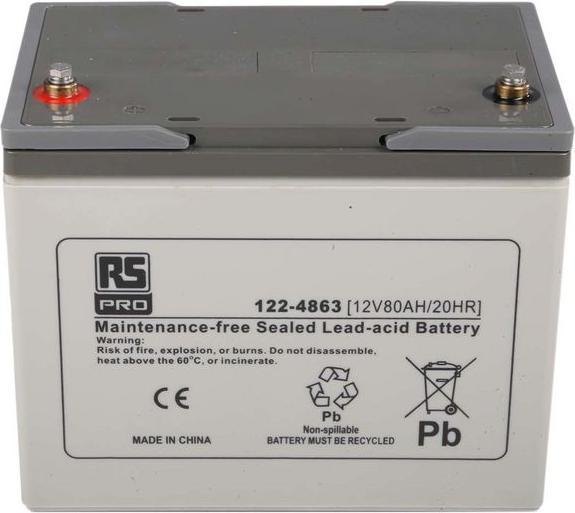 Rs Pro AGM accu voor algemeen gebruik 12V80Ah (12 V, 80000 mAh)