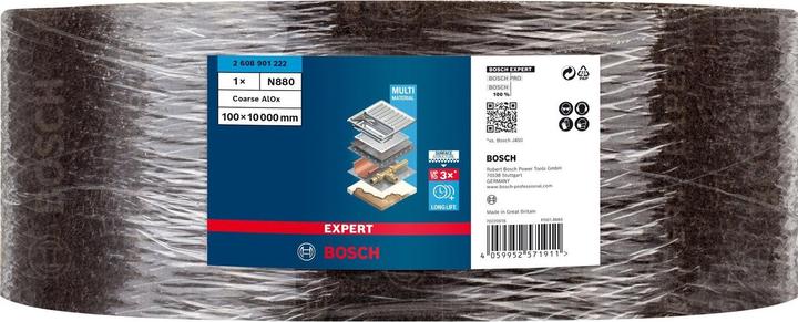 Actual product image Bosch Professional Zubehör Expert N880 fleece roll for hand sanding, 100 mm x10 m, coarse A, 10-pcs. (Rough A)