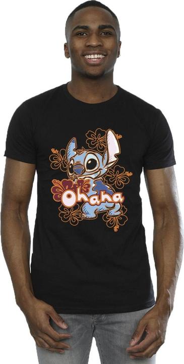 Immagine prodotto Disney Lilo And Stitch Ohana Orange Hibiscus Maglietta Uomo (4XL)