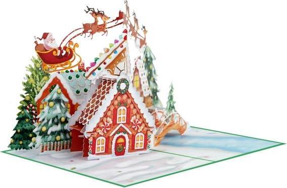 Produktbild MU Classic 3D Pop-Up Weihnachtskarte Saluts Series - Lebkuchenhaus (1 Stk.)