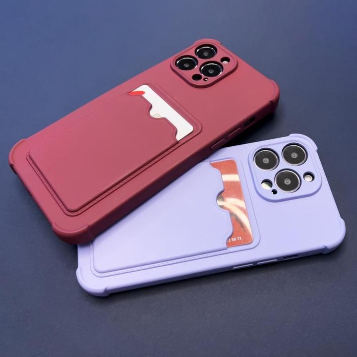 Image du produit Hurtel Card Armor Case Pouch Cover for iPhone 11 Pro Card Wallet Silicone Air Bag Armor Red (Apple iPhone 11 Pro)