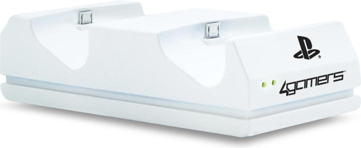 4Gamers Charge+ Twin Charging Dock con panno di pulizia - bianco (PS4)