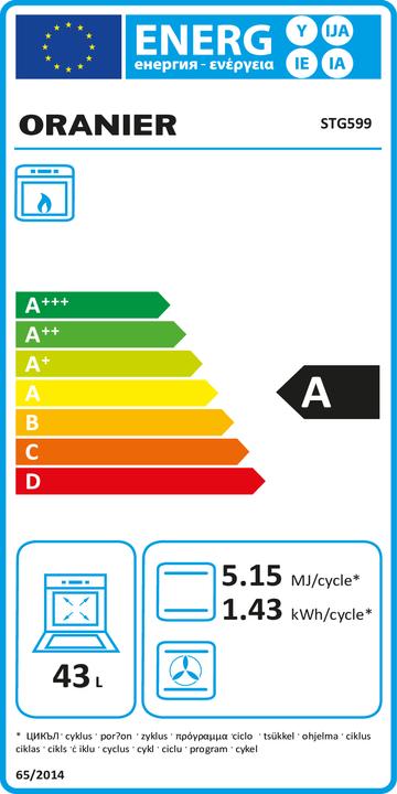 Energy Label Oranier Gas-Standherd
