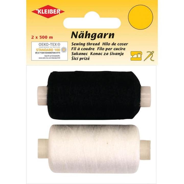 Produktbild Kleiber Nähgarn schwarz/weiss 500 m 2x500 m
