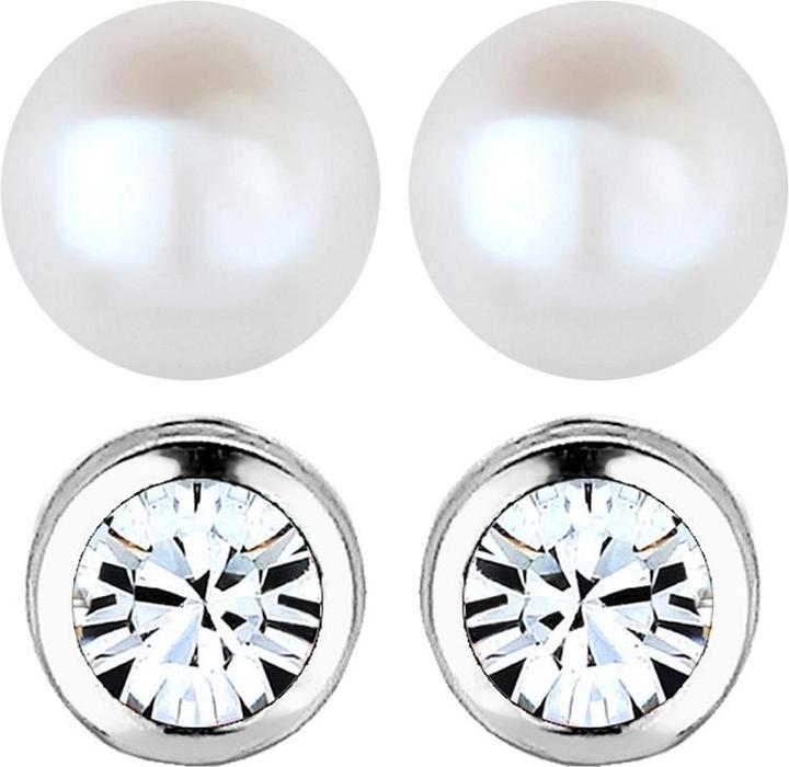 Immagine prodotto Elli Orecchini di base, perla, orecchini di perla (Argento 925, Perle coltivate d'acqua dolce, Cristallo di vetro)