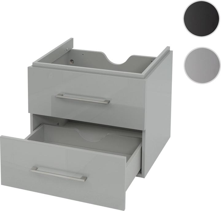Produktbild Mendler Premium Waschbeckenunterschrank, Waschtischunterschrank Waschtisch Badmöbel, hochglanz 60cm grau (60 x 46 x 50 cm)