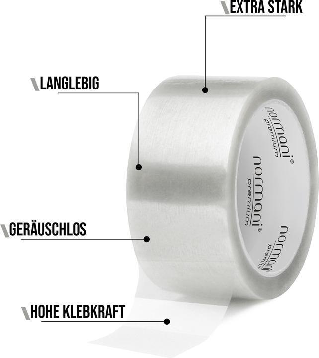 Immagine prodotto Normani 6 Rollen Paketband 50mm x 66m x 50 Mic - 9759 (50 mm)