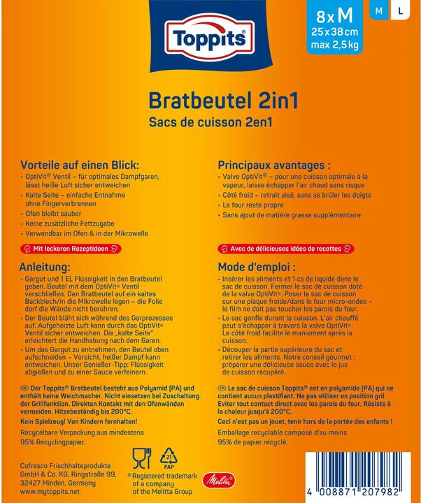 Image du produit Toppits Sac à friture 2en2 (8 x)