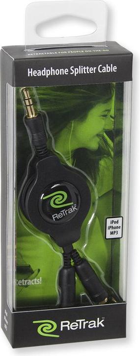 Image du produit ReTrak Séparateur de casque rétractable (1m, Jack 3.5mm)