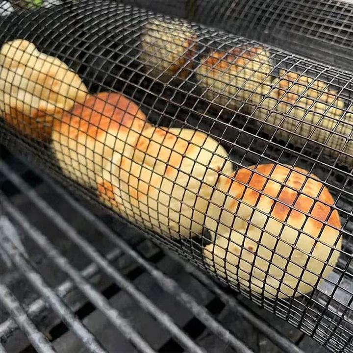 Produktbild Werkstein Edelstahl BBQ Grill-Korb mit Gabel für Gemüse/Fleisch