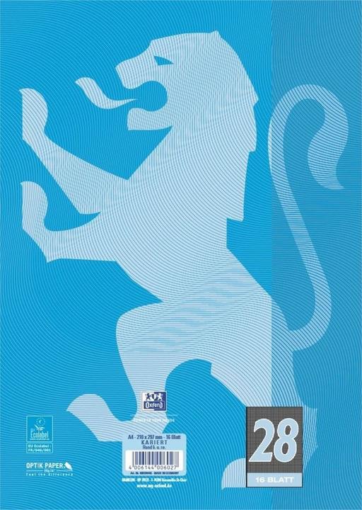 Actual product image Oxford Exercise book, A4, ruling 28 (A4, Checked, Hardcover)