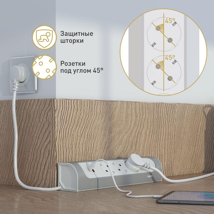 Actual product image Legrand 694502 (3 x, CEE 7/5, 1 m)
