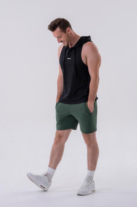 Actual product image Nebbia Fitness Tank top with a hoodie 323 black (XL)