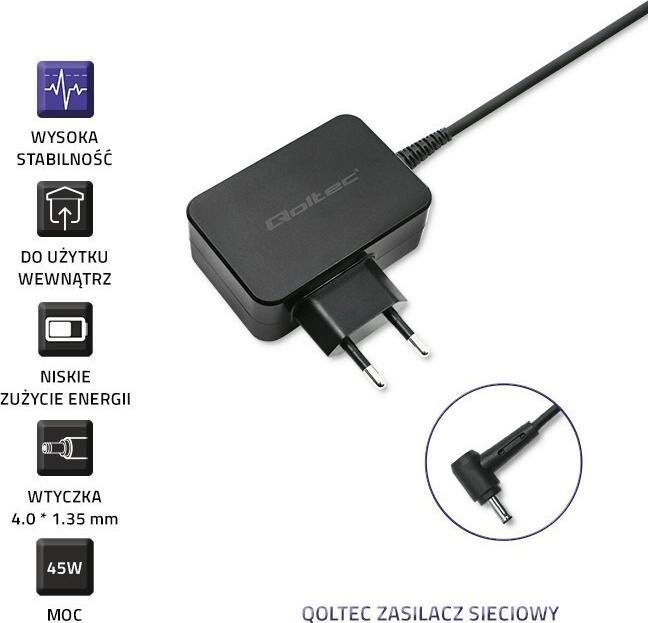 Produktbild Qoltec 52391 Power adapter for ultrabook (45 W)