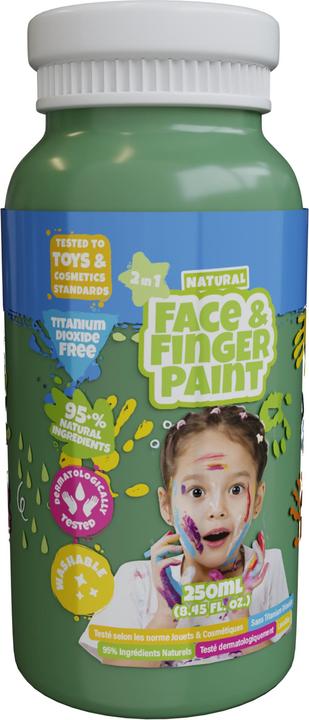 Boti Bottle of natural face and finger paint - green, 250 ml (Green, 250 ml)