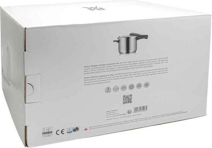 Productafbeelding WMF Snelkookpan 6,5l Groot Kooksignaal Perfect Inductie Roestvrij Staal (22 cm, Snelkookpan, Roestvrij staal)