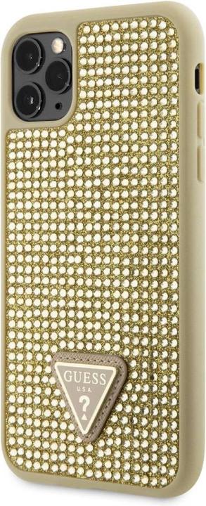 Produktbild Guess Strass-Dreieck-Metall-Logo-Hülle für iPhone 11 Pro Gold (Apple iPhone 11 Pro)