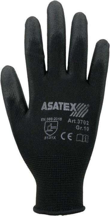 Actual product image Asatex Gloves size 9 black EN 388 PPE category II (9)