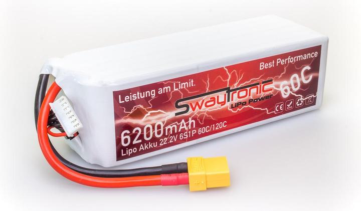 Image du produit Swaytronic 6S1P 22.2V 6200mAh 60C/120C XT90 (22.20 V, 6200 mAh)