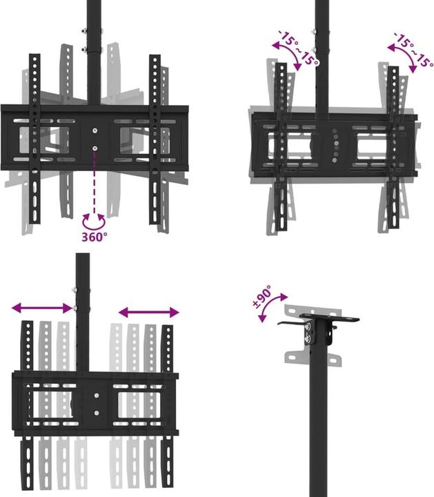 Immagine prodotto VidaXL Supporto a soffitto per TV (Soffitto, 65", 40 kg)