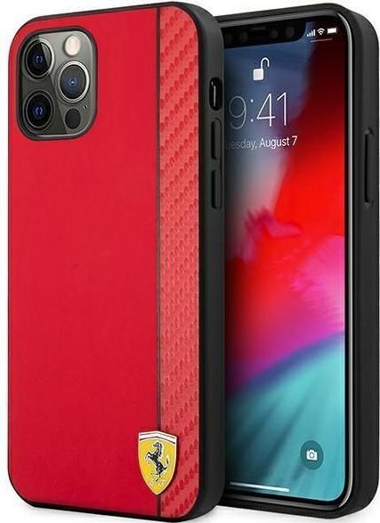 Immagine prodotto Ferrari FESAXHCP12LRE Custodia rigida per iPhone 12 Pro Max 6,7" czerwony/rosso On Track Carbon Stripe (Apple iPhone 12 Pro Max)