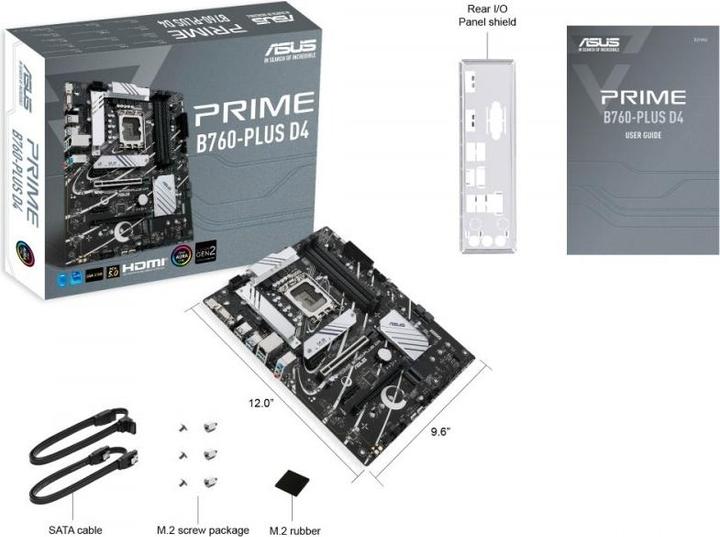 Actual product image ASUS PRIME B760-PLUS D4 (LGA 1700, Intel B760, ATX)