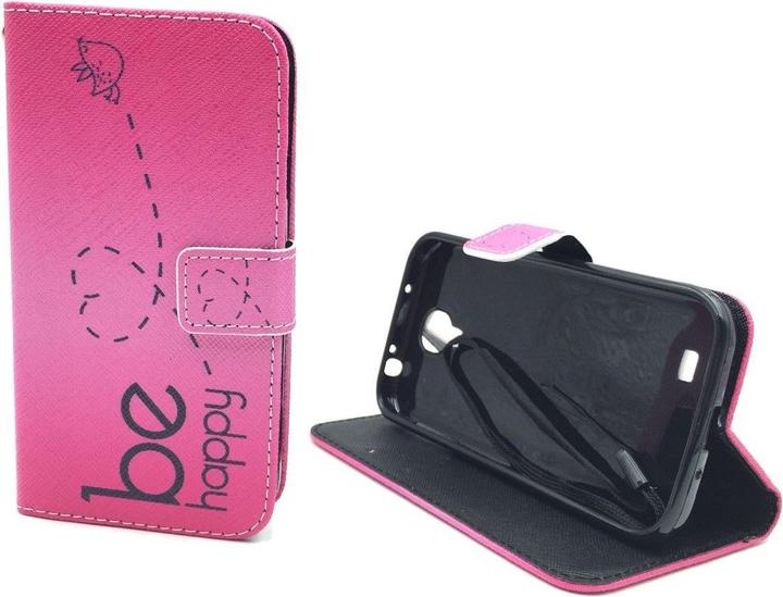 Produktbild König Design Schutz Hülle für Samsung Galaxy S4 Be Happy Pink Tasche Cover + 1 Panzer Schutz Glas Neu (Samsung Galaxy S4)