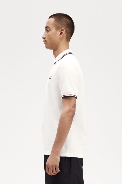 Actual product image Fred Perry Twin Tipped Polo Shirt Short Sleeve Snow White (S)