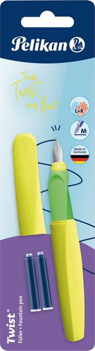 Produktbild Pelikan Füller Twist Feder M, Neon, universell für Rechts- und Linkshänder, Blisterkarte (Green, Yellow, 1 x)
