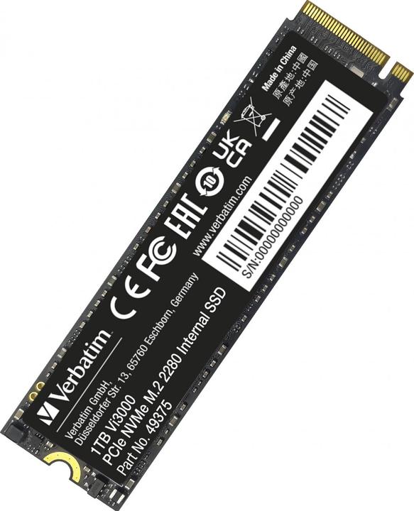 Actual product image Verbatim SSD Vi3000 Internal PCIe NVMe M.2 (1000 GB, M.2 2280)