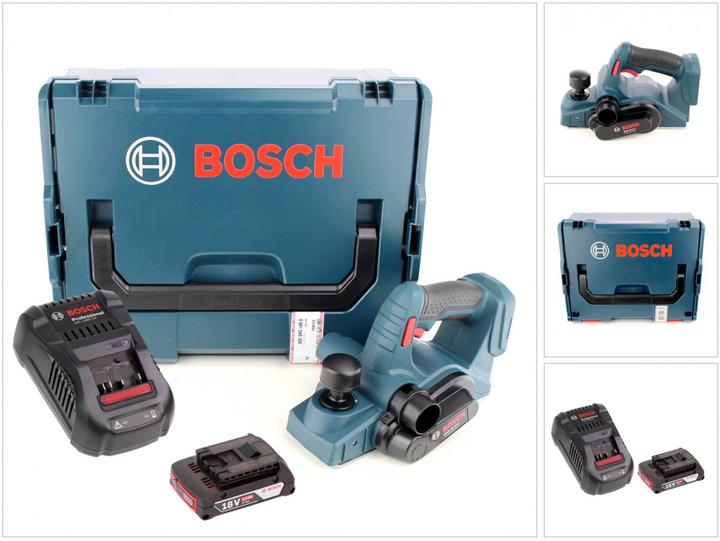 Image du produit Bosch Professional Bosch GHO 18 V-LI Professional Rabot sans fil, 18V + 1x Batterie 2,0Ah + Chargeur + L-Boxx