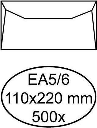 Quantore 500 weisse gummierte Umschläge EA5/6 110 x 220 mm (110 x 220 mm, 500 x)