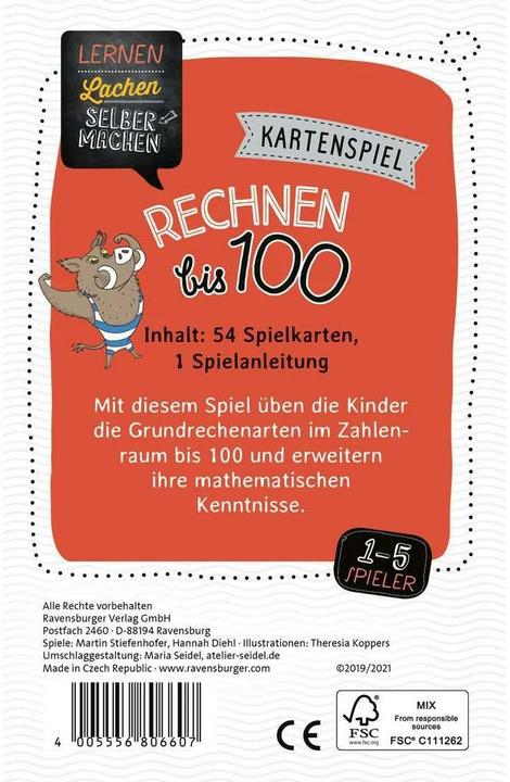 Actual product image Ravensburger Card game Calculate to 100 (German)