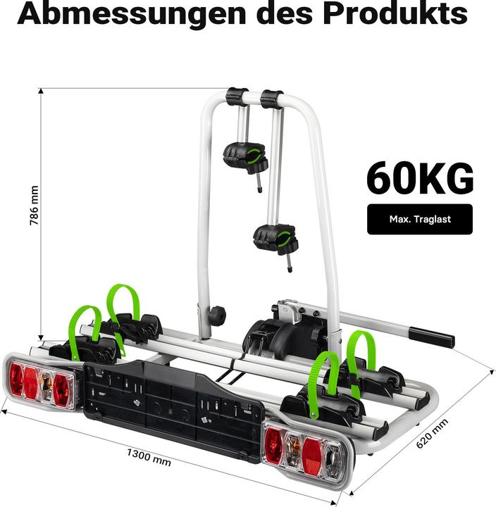 Actual product image Wiltec Bicycle rear carrier Tailgate carrier up to 60kg Bicycle carrier lockable
