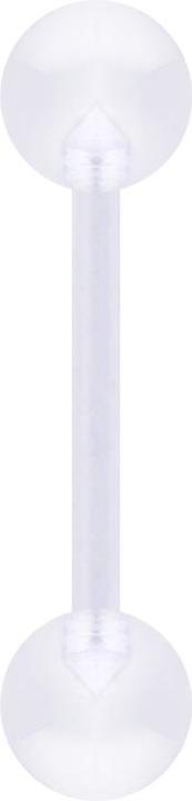 Actual product image Star Piercing Micro banana transparent with two balls (without brass, Bioflex)