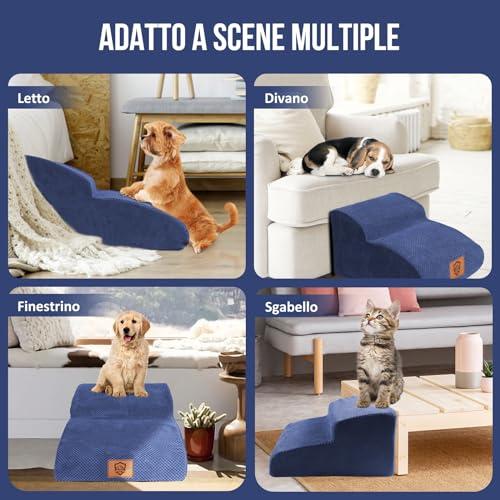 Produktbild Alopini 2 Stufen Hundetreppe, Wasserdicht Haustiertreppe, rutschfeste Hunderampe Bett für Hunde und Katzen