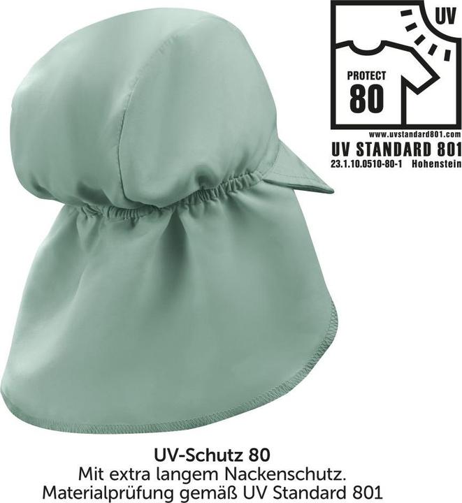 Immagine prodotto La Loona Berretti e cappelli per bambini LaLoona con protezione del collo UPF 80 - verde salvia - (50, 51)