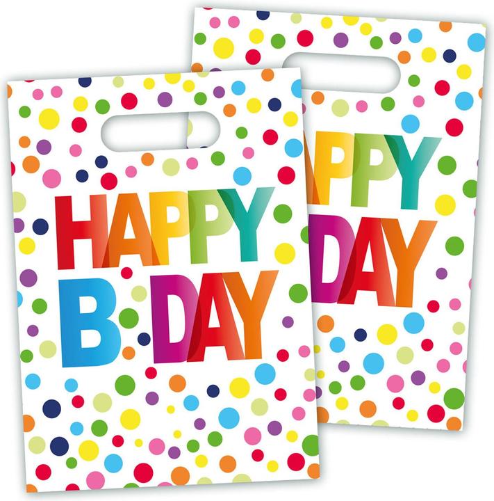 Folat Beutetaschen Happy Birthday Confetti, 8-tlg.