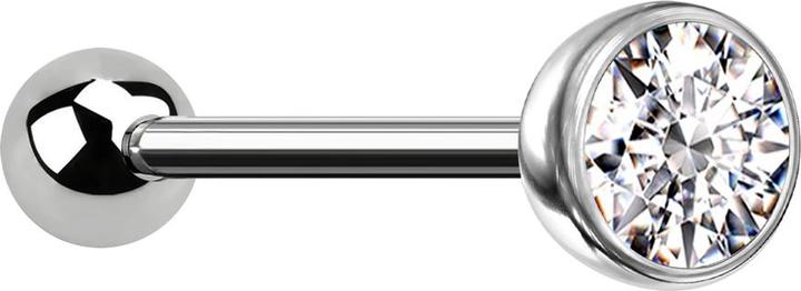 Immagine prodotto Star Piercing Micro Threadless Barbell argento con palla e palla con cristallo argento (Titanio G23, senza ottone)