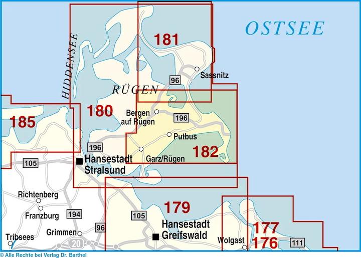 Produktbild Dr.Barthel Karten. Insel Rügen,Bergen