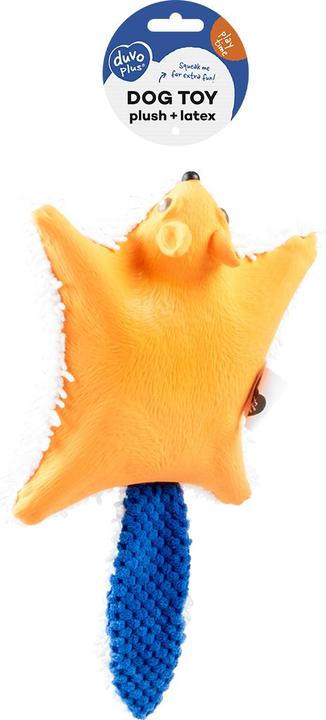 Image du produit Duvoplus Peluche & latex écureuil volant, 31x17x5 cm, orange (Jouet en peluche chien)