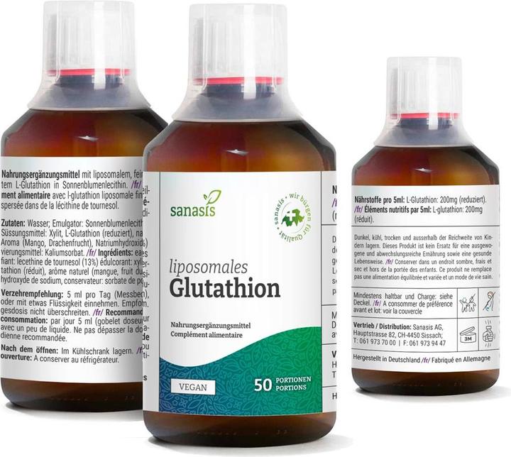 Nährwerte und Zutaten Sanasis Glutathion liposomal liq (306 g)