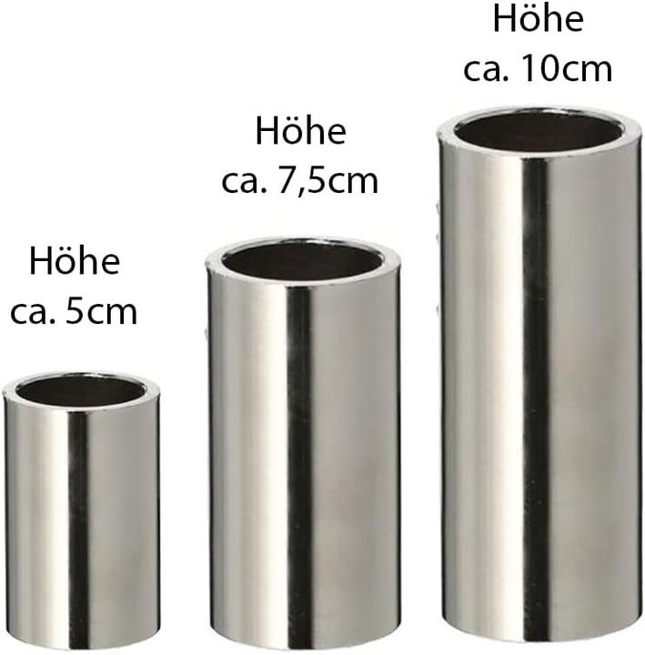 Produktbild Novaliv Stabkerzenhalter magnetisch Metall SILBER 2,5x5cm mit Stabkerzen LED Premium Echtwachskerzen