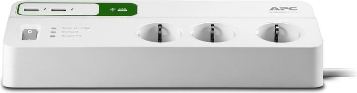 Actual product image APC Essential SurgeArrest 6 outlets with 5V, 2.4A 2 port USB charger, 230V Germany (8 x, USB-A, 2 m)