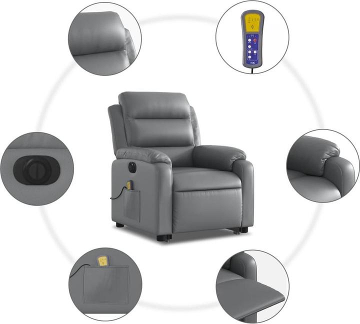 Actual product image VidaXL Massage chair with stand-up aid electric imitation leather