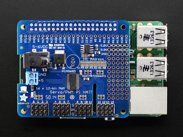 Actual product image Adafruit 16-Channel PWM Servo HAT for Raspberry Pi